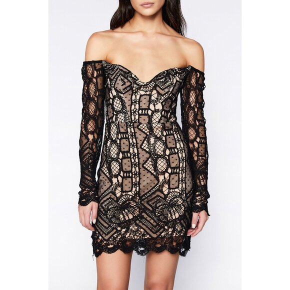 NWT Bardot Zendaya Lace Illusion Mini Dress 6 - Picture 5 of 5